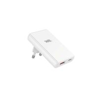 Chargeur secteur WE GaN 1 port USB-C + 1 port USB - 45W max - format L slim - Blanc