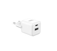 Chargeur secteur WE GaN 1 Port USB et 1 Port USB-C - 20W - Compatible Power Delivery 3.0 - Format mini - Blanc