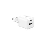 Chargeur secteur WE GaN 1 Port USB et 1 Port USB-C - 30W - Compatible Power Delivery 3.0 - Format mini - Blanc
