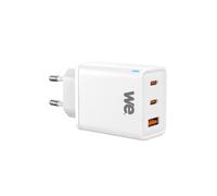 WE Chargeur Secteur GaN 2 Ports USB-C 1 Port USB - 65W - Coloris Blanc
