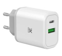 x-moove Chargeur secteur Swift - PD 30W USB-C et USB-A - Blanc et gris