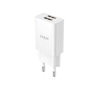 Chargeur secteur Zanaé Double Port USB-A 10W Universel Ultra Compact Blanc