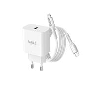 Chargeur secteur Zanaé USB-C Power Delivery 20W avec câble Lightning 1.2m pour iPhone iPad Blanc