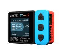 SKYRC B6 Neo2 : Balance Lipo Chargeur de batterie pour 1S-6S Lipo/Li-Ion/LiHV, 1-15S NiMH/NiCd - DC 300W, PD 80W, chargeur de batterie intelligent, déchargeur et stockage (bleu-rouge)