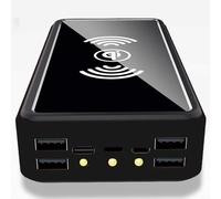 Chargeur Solaire 100000Mah Qi Banque d’Alimentation Solaire sans Fil Batterie Externe de Camping avec Panneau Solaire, Chargeur Portable, Charge Rapide 5V / 2.1A entrée/Sortie, Lampes de p