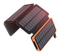 Chargeur Solaire 25000mAh Power Bank - A ADDTOP Portable Batterie Externe avec 4 Panneaux Imperméable Baterie Externe avec 3 USB Outdoor Camping pour Téléphone Tablettes Orange