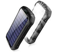 Chargeur Solaire 26800Mah, Chargeur de Batterie Solaire Portable, Batterie Externe, Chargeur de téléphone, Banque d’Alimentation, Noir