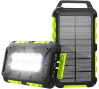 Chargeur Solaire 26800mAh PD 15W Batterie Externe Solaire avec 2 Ports USB et Une Entrée USB-C Charge Rapide Solar Power Bank Imperméable Compatible avec Téléphone Tablette Camping Vert
