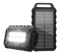 Chargeur Solaire 26800mAh PD 15W Batterie Externe Solaire avec Une Entrée Type-C Charge Rapide et 2 Ports USB Solar Power Bank Imperméable Compatible avec Téléphone Tablette Camping Noir