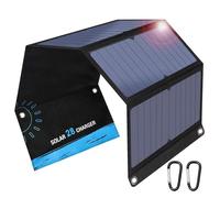 Chargeur Solaire 28W Pliable 3 Ports USB,Panneau Portable IP44 pour Randonnée Camping Urgence Compatible iPhone Samsung Huawei