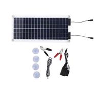 Chargeur solaire 30W, panneau solaire monocrystallin DC18V avec clip batterie rouge/noir - maintient la charge efficacement, portable et durable pour bateau, camping - car et