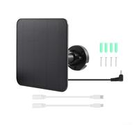 Chargeur solaire 5 W pour caméra Ring - Design pour une utilisation en extérieur avec kit d'installation complet (noir)
