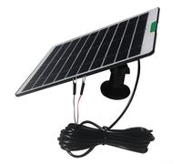 Chargeur solaire 5 W pour sonnettes vidéo avec panneau en silicone monocristallin pour un approvisionnement durable en extérieur et une énergie fiable dans des conditions de faible luminosité (noir)