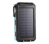 Chargeur Solaire 50 000 Mah, Chargeur de Batterie Solaire Portable, Batterie Externe, Chargeur de téléphone, Banque d’Alimentation avec Lampe de Poche, Bleu