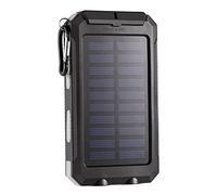 Chargeur Solaire 50 000 Mah, Chargeur de Batterie Solaire Portable, Batterie Externe, Chargeur de téléphone, Banque d’Alimentation avec Lampe de Poche, Blanc
