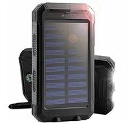 Chargeur Solaire 50 000 Mah, Chargeur de Batterie Solaire Portable, Batterie Externe, Chargeur de téléphone, Banque d’Alimentation avec Lampe de Poche, Noir