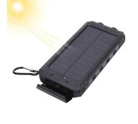 Chargeur solaire - Capacité de 20 000 mAh, équipé de deux ports USB | Clip d'alpinisme, puissante lampe de poche intégrée étanche à la poussière de puissance d'improvisation de la poussière, ad