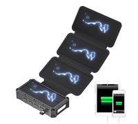 Chargeur solaire, chargeur de téléphone portable avec lampe de poche - Banque d'alimentation pliable, fonction d'alarme SOS intégrée et boussole pour femmes, hommes, jeunes