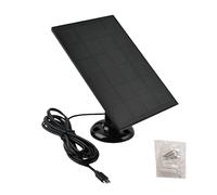 Chargeur Solaire De Sonnette Anneau - Panneau Solaire Résistant Aux Intempéries 5 V 3 W, Long 1,2 M Et Support Rotatif à 360 ° | Banque Solaire Multifonction pour Caméras Extérieur, Smart