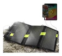 Avizar Chargeur Solaire Étanche 20W Double USB Pliable pour l'extérieur Noir