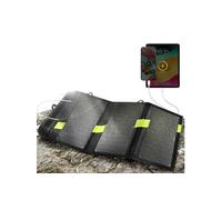 Chargeur Solaire Etanche 20W Double USB Pliable pour l'extérieur Noir