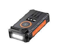 Chargeur solaire étanche Orange 16,6 x 8,5 x 3,5 cm Câble autonome avec lampe de poche Pliable Banques d'alimentation sans fil Fonction d'alarme SOS intégrée et boussole pour cyclistes pêche randonnée