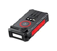 Chargeur solaire étanche rouge 16,6 x 8,5 x 3,5 cm, câble autonome avec lampe de poche, banque d'alimentation sans fil, fonction d'alarme SOS intégrée et boussole pour cyclistes, pêche, randonnée