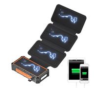 Chargeur solaire, manivelle et lampe LED, chargement sans fil, fonction d'alarme SOS et pour les randonnées à vélo, la pêche, les activités de plein air