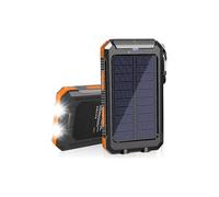 Chargeur solaire portable étanche 20 000 mAh avec deux ports USB 5 V et LED (2024).