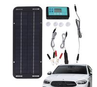 Chargeur solaire pour voiture, panneau solaire étanche 12 V/24 V 20 W | Mainteneur de batterie pour voiture, bateaux, motos, batteries SLA et AGM, solaires