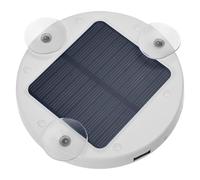 Chargeur solaire rond 5200 mAh avec support à ventouse pour fenêtre, chargeur portable fin et léger, alimentation d'urgence, port USB universel pour téléphones portables, blanc