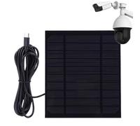 Chargeur solaire USB - Source d'alimentation efficace de 6 W avec sortie de type C - Zone de charge compacte pour sonnette de porte en plein air Smart Cams sans fil - Capteurs d'entrée ou d'énergie de