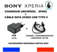 CHARGEUR SONY ORIGINAL EU EP880 + CABLE UCB20 TYPE-C Xperia 10 II / 10 III 5G / 10 Plus / 5 / 5 II 5G / 5 III 5G