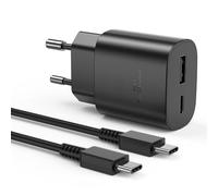Chargeur Sumsang Charge Rapide 25W, Chargeur USB C à Double Porte avec Type C Cavo, Prise USB C Chargeur Rapide pour Samsung Galaxy S22/S22 Ultra/S21 FE/S20/S10/S9/A13