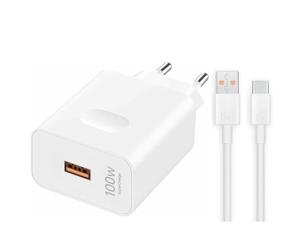 Chargeur Supercharge d'origine de 100 W pour Honor 6A Câble de charge USB C Adaptateur d'alimentation Compatible avec Honor 300 200 100 90 Honor Magic7 7Pro 6 6Pro 6Lite 5 5Pro V3 Vs3 V2 MagicPad