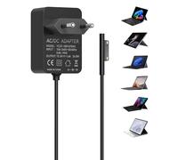 Chargeur Surface 24W 15V 1.6A, RENGOGA Adaptateur Secteur Compatible avec Microsoft Surface Go/ 2/3, Surface Pro 3/4/5, Surface Laptop Core m3, Bloc d’Alimentation Noir