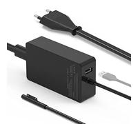Chargeur Surface Pro,65 W 15 V 4 A pour Surface Pro X/Pro 8/Pro 7/Pro 6 /Pro 5/Pro 4/Pro 3,Chargeur Microsoft pour Ordinateur Portable Surface 4/3/2/1, Surface Book1/2, Surface Go avec Port USB