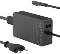 Chargeur Surface Pro 65W 15V 4A Alimentation pour Microsoft Surface Pro 11/10/9/8/Pro 7/7+/Pro 6/Pro 5/Pro 4/3/X, Surface Laptop 7/6/5/4/3/2, Surface Go 4/3/2/1, Surface Book 3/2/1, avec Un USB Port