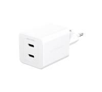 Chargeur telephone Empower by panzerglass - EM58685 - Chargeur Turbo 45 W avec 2 ports USB-C - Prise UE - Argent Blanc