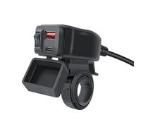 Chargeur Telephone Moto pour BMW HP2 Enduro 2005-2008, Double Port Rapide USB et Type-C Affichage Tension LED Chargeur Moto Etanche avec Interrupteur