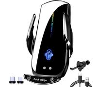 Chargeur Téléphonique Sans Fil Pour La Voiture - Support De Navigation, Chargeur Sans Fil Pour Autotefone | 15 W, Refroidissement Intelligent, Pince Stable, Support Rotatif, Alliage Pour Téléphone Por