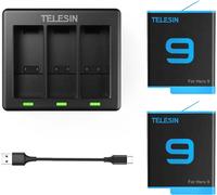 Chargeur Telesin à trois canaux + 2 batteries pour Gopro Hero 12 /11 / 10 / 9