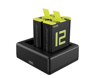 Chargeur Telesin pour 3 batteries + 2x accus GoPro 9/10/11/12