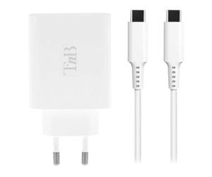 Chargeur - TNB - CHNBTINY65 - 65W - USB-C et USB-A - Blanc