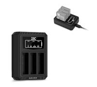 Chargeur Triple de Batterie USB-C JJC Compatible avec Ricoh GR IV, DB-120 | Câble Type-C inclus, indicateur d’état LED, remplace le chargeur d’origine BJ-12
