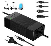 Chargeur Trotinette Electrique 42V 3A, Universel Trotinette Chargeur de Batterie avec 4 Connecteurs Chargeur Hoverboard Chargeur électrique Scooter avec Indicateur de LED DC 5,5 mm 2,1 mm Connecteur