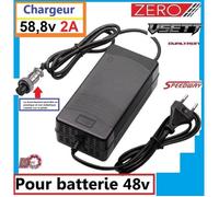 Chargeur trottinette 58,8v 2A Futecher GUN PRO(version52v) ,vsett 8 lite Speedway mini 4 pro [ POUR trottinettes en batterie 52v ]