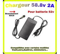 Chargeur trottinette 58,8v 2A Zero 10x ,Dualtron mini ,vsett 9 lite Super,Speedtrot RX 1000, RX 1.2 [Pour trottinettes en batterie