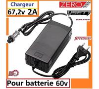 Chargeur trottinette 67,2v 2A pour batterie 60v Zero ,Dualtron Eagle Dualtron Victor Thunder kaabo vsett 10+ trottinette électrique
