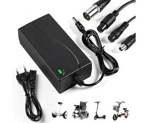 Chargeur Trottinette Électrique 42V 2A Universel (5 Connecteurs) - Alimentation pour Batterie Lithium 36V - Compatible avec Xiaomi, Ninebot Segway, Wispeed, UrbanGlide, Hoverboard et Vélo Électrique